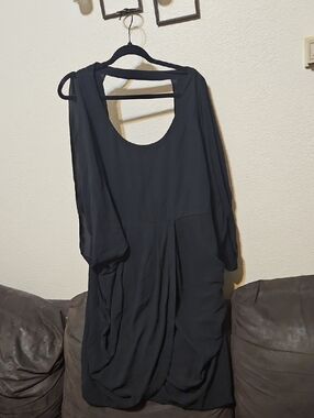 Forever 21 Black Long-Sleeve Draped Women’s Dress